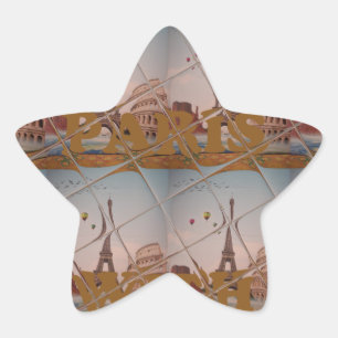  Charming From Paris With Love J'aime Paris Design Star Sticker