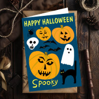 Charming Funny Pumpkins Ghost Bat HAPPY HALLOWEEN