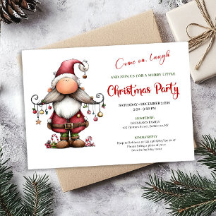 Charming Funny Santa Minimalist Holiday Invitation