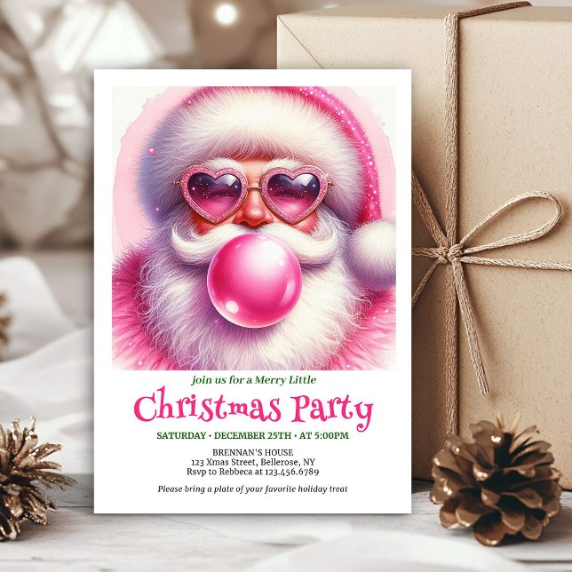 Charming Funny Santa Sunglasses Christmas Invites (Charming Funny Santa Sunglasses Christmas Invitation

)