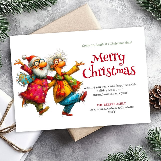 Charming Funny Woman Comic Christmas Editable Card (Charming Funny Woman Comic Christmas Editable Greeting Card

)