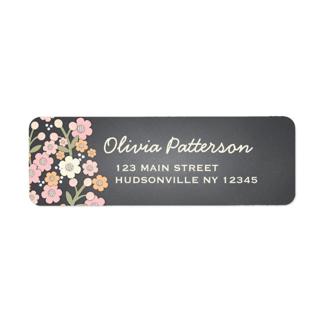 Charming Garden Floral Wreath Address Labels (Front)