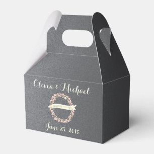 Charming Garden Floral Wreath II Favour Box