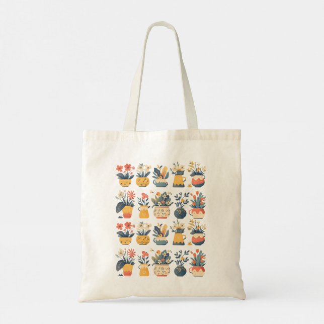 Charming Garden Pots Tote Bag (Back)