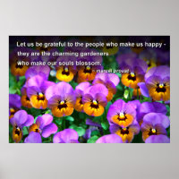 Charming Gardeners Proust Quote Cheerful Pansies