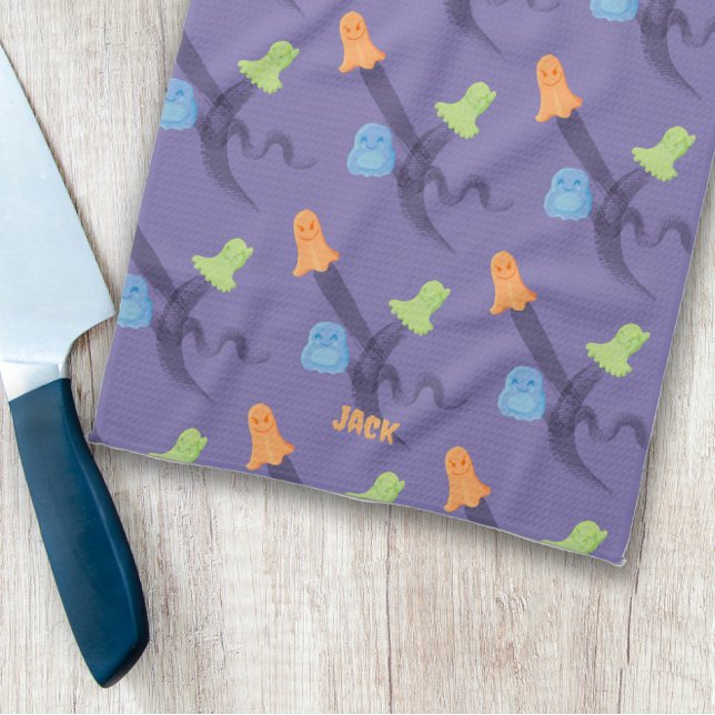 Charming ghosts, customisable tea towel (Charming ghosts, customizable kitchen towel
)