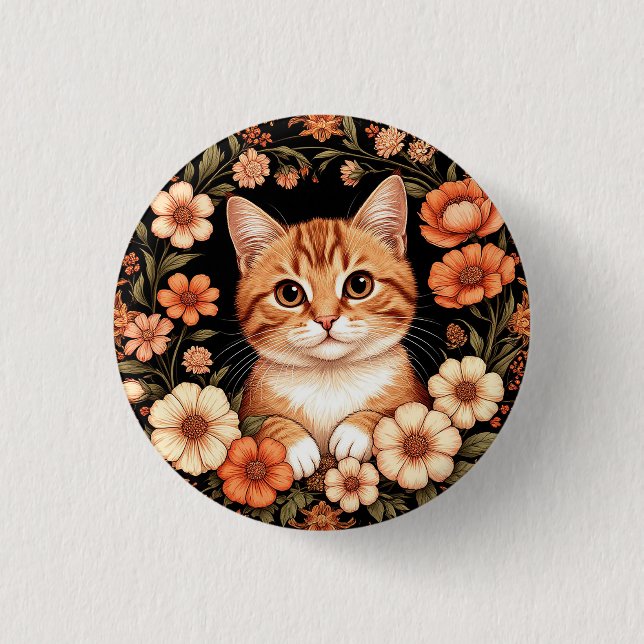 Charming Ginger Cat 3 Cm Round Badge (Front)