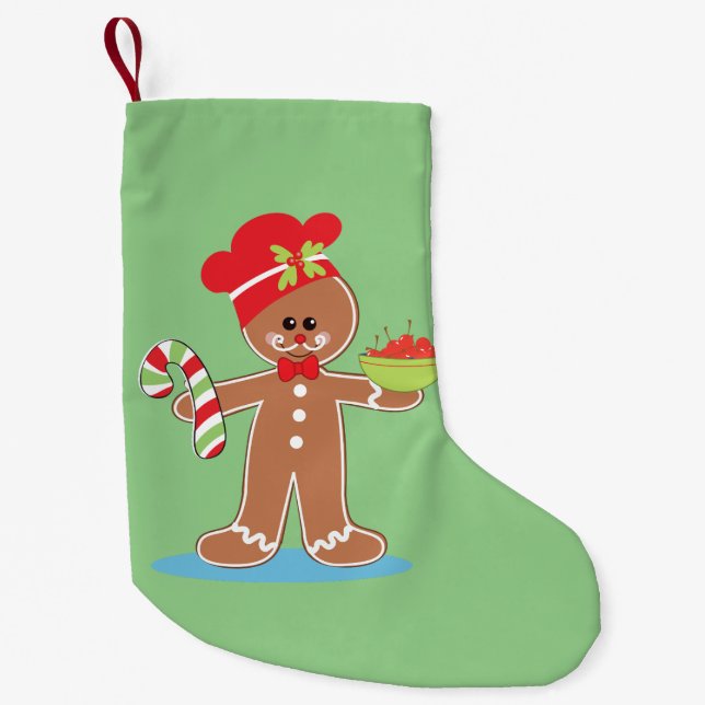 Charming Gingerbread Man Small Christmas Stocking (Front)