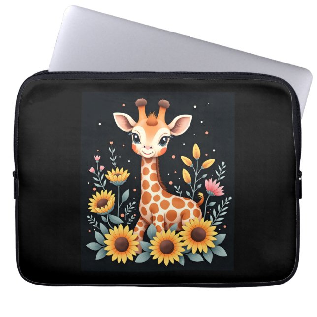 Charming Giraffe Surrounded By Flowers Long Sleeve (Front)