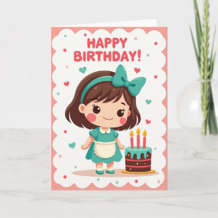 Charming Girl Birthday Card