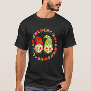 Charming Gnomes In Tulip Garden Delight T-Shirt