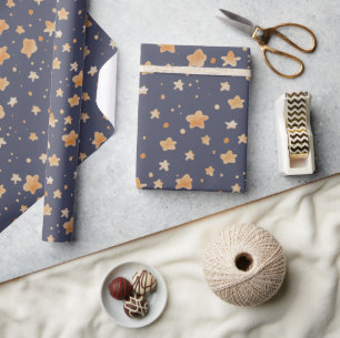 Charming Gold Star Wrapping Paper