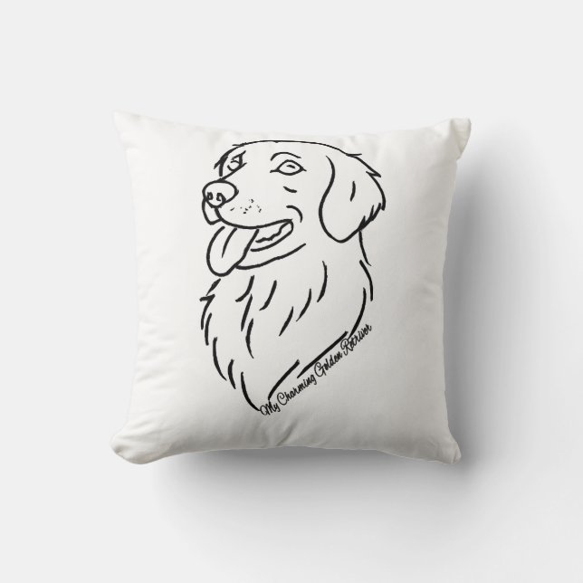 Charming Golden Retriever Cushion (Front)