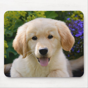 Charming Goldie Dog Puppy Portrait Mouse Pad