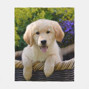 Charming Goldie Puppy soft Fleece Blanket