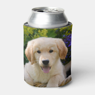 Charming Goldie Retriever Dog Puppy, Funny Bawdle Can Cooler