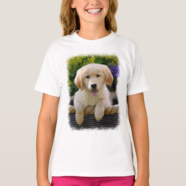 Charming Goldie Retriever Dog Puppy Photo T-Shirt (Front)