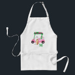 Charming Golf Cart Pink Clubs Monogram    Standard Apron<br><div class="desc">A charming unique golf cart -- pink and green -- tastefully done -- ready to run the course -- apron --This is a great gift for all golf lovers -- fun / attractive / unique. Personalise it with your/her initials/monogram. If you have any design questions or a special request, please...</div>