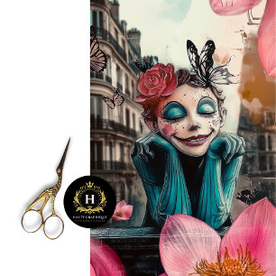 Charming Gothic Paris Gargoyle Decoupage  Tissue Paper