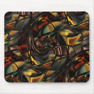 Charming grained texture, embossed golden green mouse pad