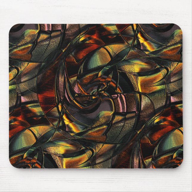 Charming grained texture, embossed golden green  mouse pad (Front)