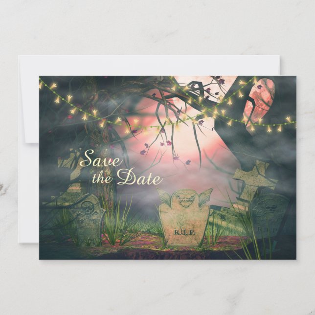 Charming Graveyard Save the Date Wedding Invite (Front)