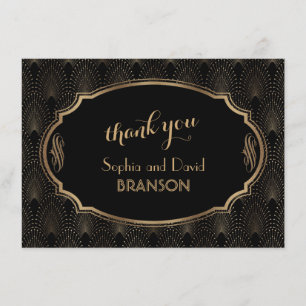 Charming Great Gatsby Art Deco Wedding THANK YOU Card