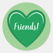 Charming Green Heart Graphic with Friends Text
