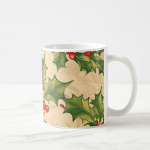 Charming Green Holly Leaves with Red Berries