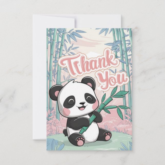 Charming Greeting Panda Thank You Card (Front)
