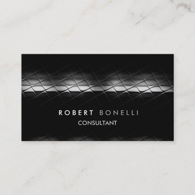 Charming Grey Pattern Consultant Business Card (Front)
