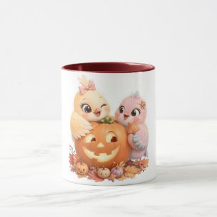 Charming Halloween Bird Duo Mug