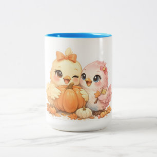 Charming Halloween Bird Pair Ceramic Mug