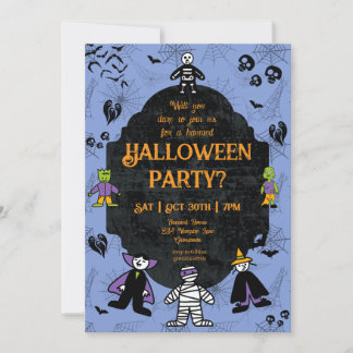 Charming Halloween Characters Party Invitation