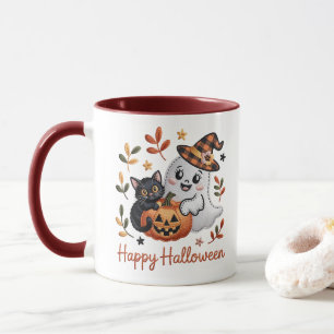 Charming Halloween Greeting Card – Hand-Drawn Mug