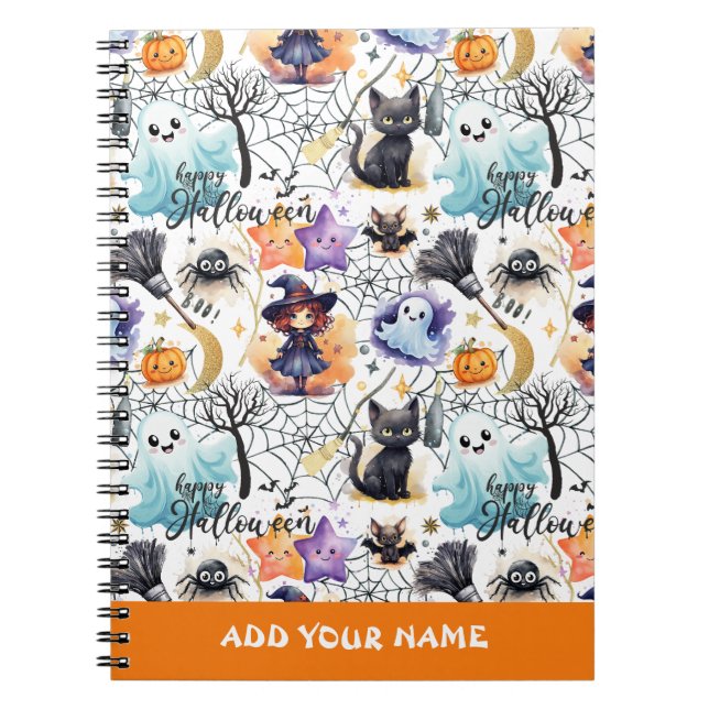 Charming Halloween Pattern Notebook (Front)