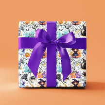 Charming Halloween Wrapping Paper Orange - Purple