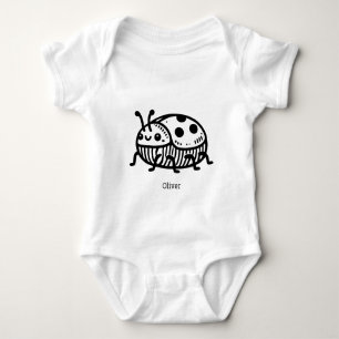 Charming Hand-Drawn Beetle Illustration  Baby Bodysuit
