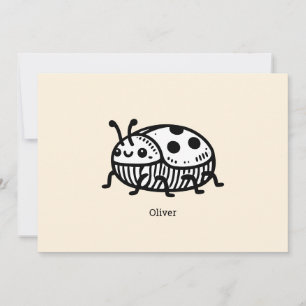 Charming Hand-Drawn Beetle Illustration Invitation
