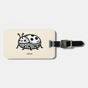 Charming Hand-Drawn Beetle Illustration Luggage Tag