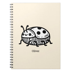 Charming Hand-Drawn Beetle Illustration  Notebook