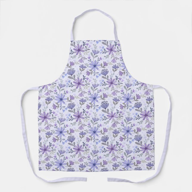 Charming Hand Drawn Flowers Apron (Front)