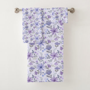 Charming Hand Drawn Flowers Bath Towel Set