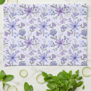 Charming Hand Drawn Flowers Kitchen Towel
