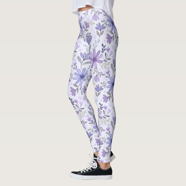 Charming Hand Drawn Flowers Leggings (Left)
