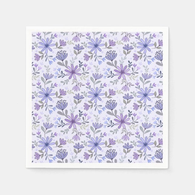 Charming Hand Drawn Flowers Napkins (Front)