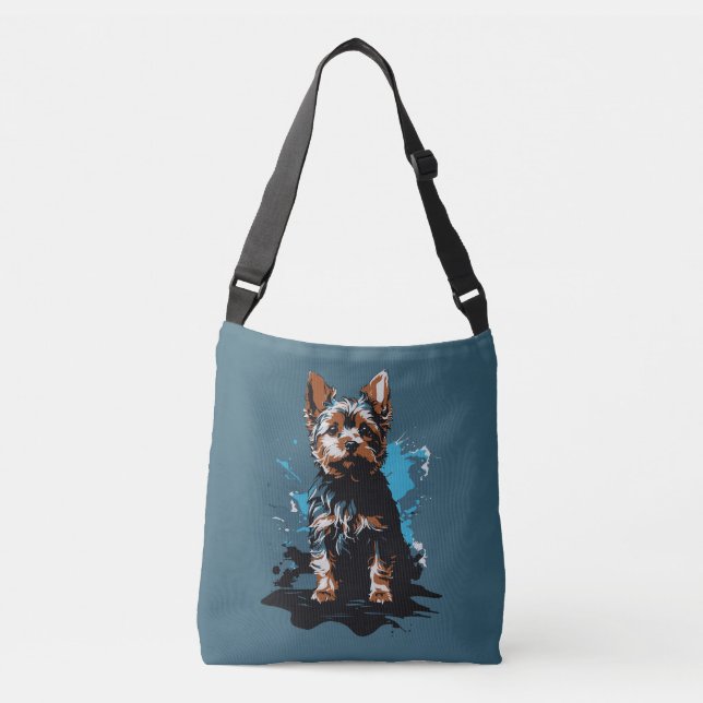 Charming highlighting a Yorkshire Terrier Crossbody Bag (Front)