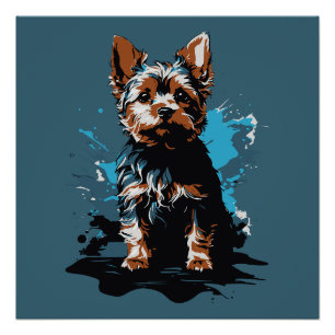 Charming highlighting a Yorkshire Terrier Poster