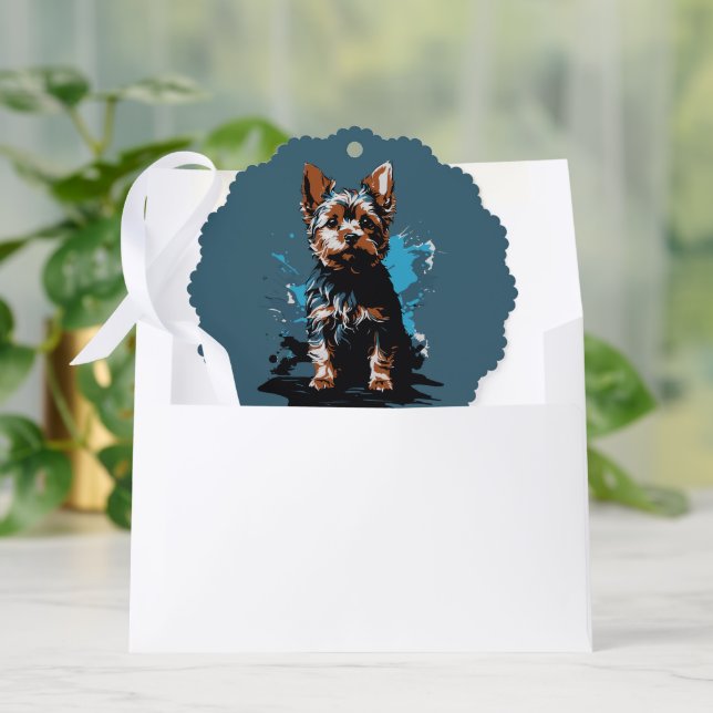 Charming highlighting a Yorkshire Terrier Tree Decoration Card (Envelope)