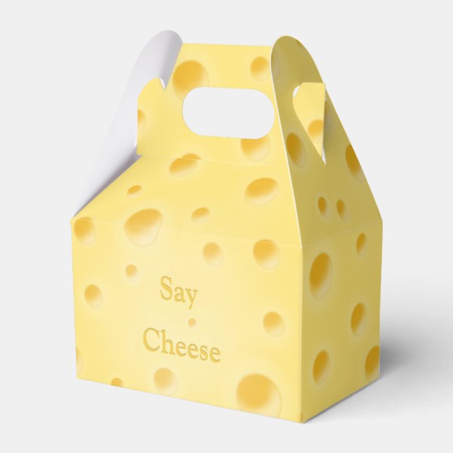Charming Holey Cheese Custom Text Food Favour Box (Front Side)